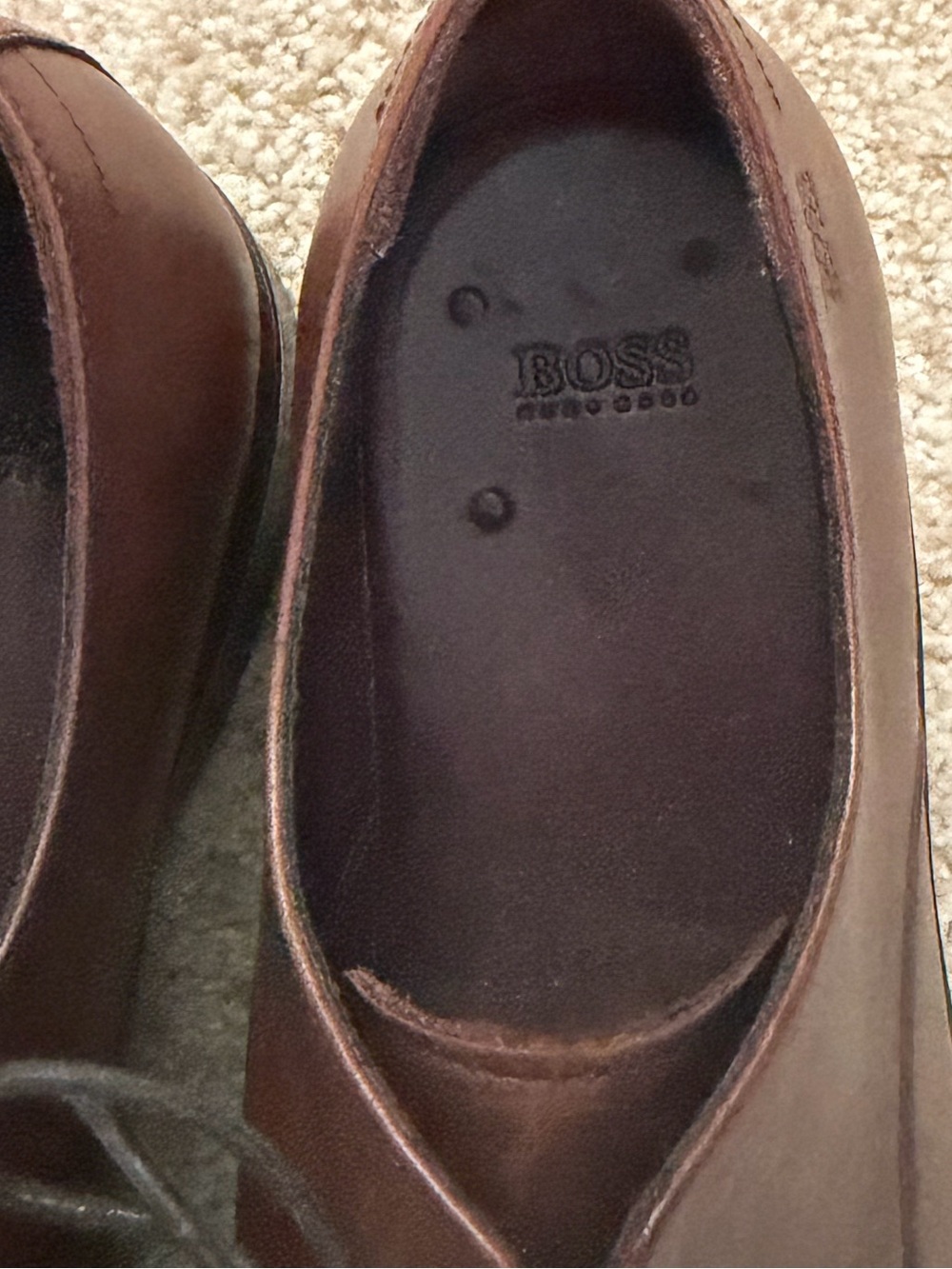 HUGO BOSS Vero Cuoio Leather Oxford Shoes Mens Size 9 Brown Cloude Dress Shoes - Picture 7 of 8
